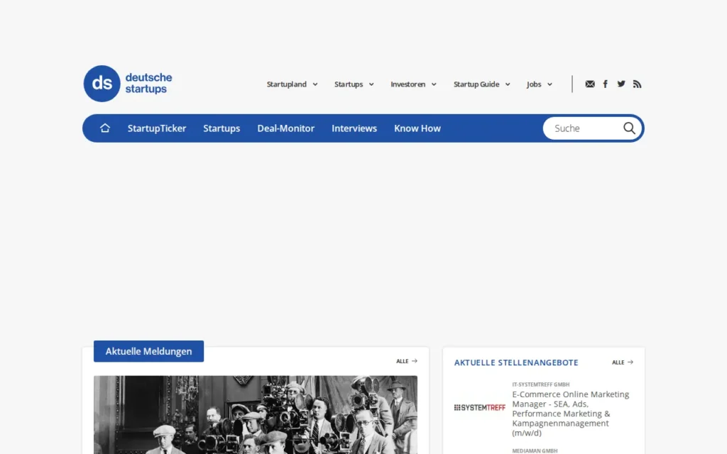 Startseite von deutsche-startups.de