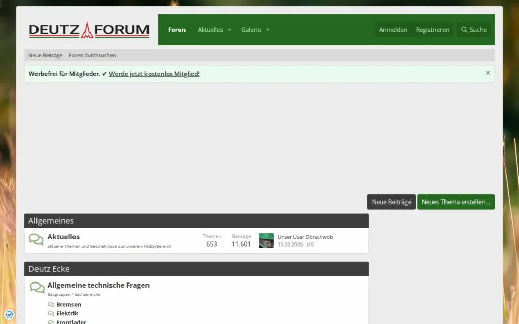 Startseite von Deutz Forum