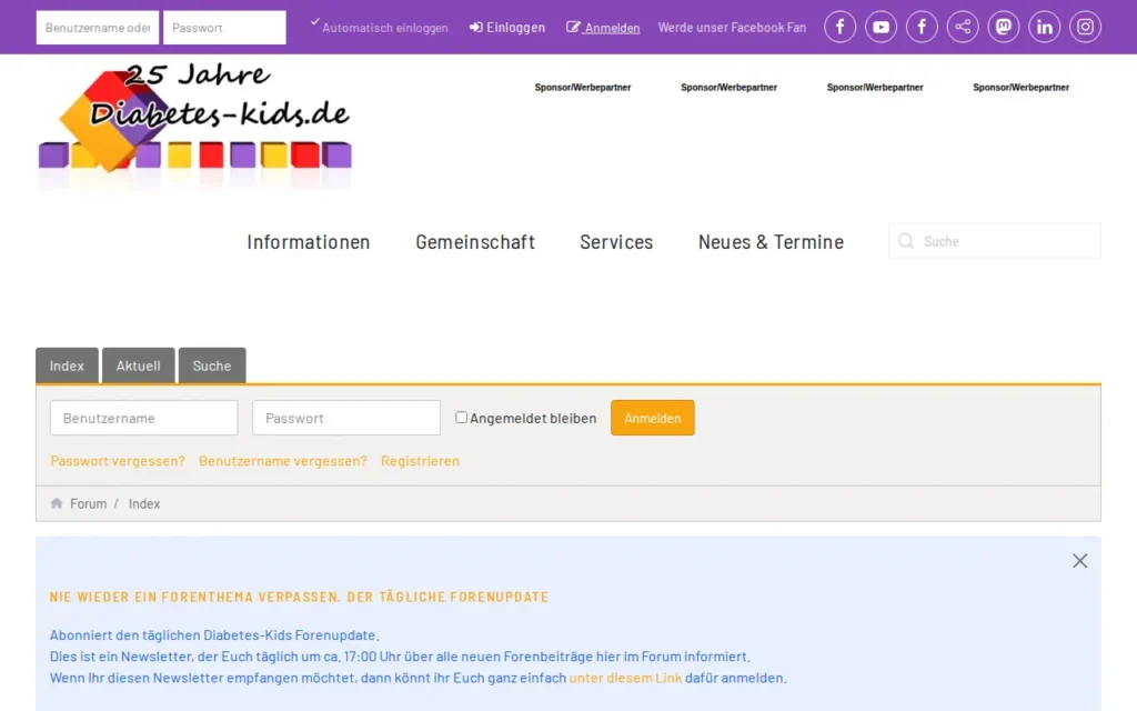 Startseite von Diabetes-Kids Forum