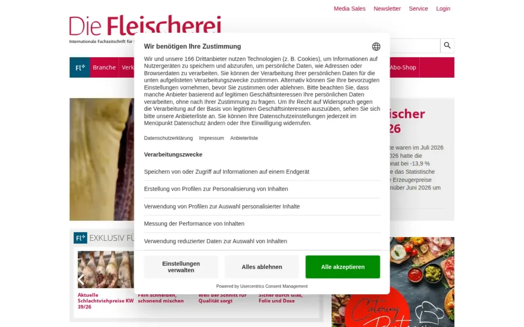 Startseite von Die Fleischerei