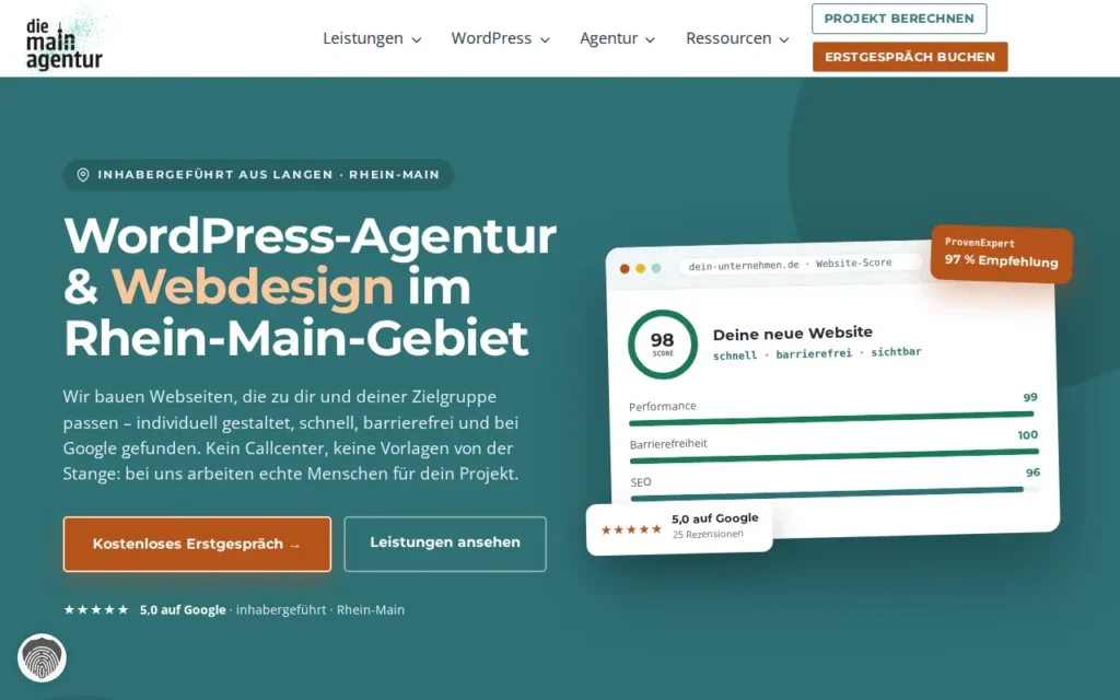 Startseite von die mainagentur GmbH