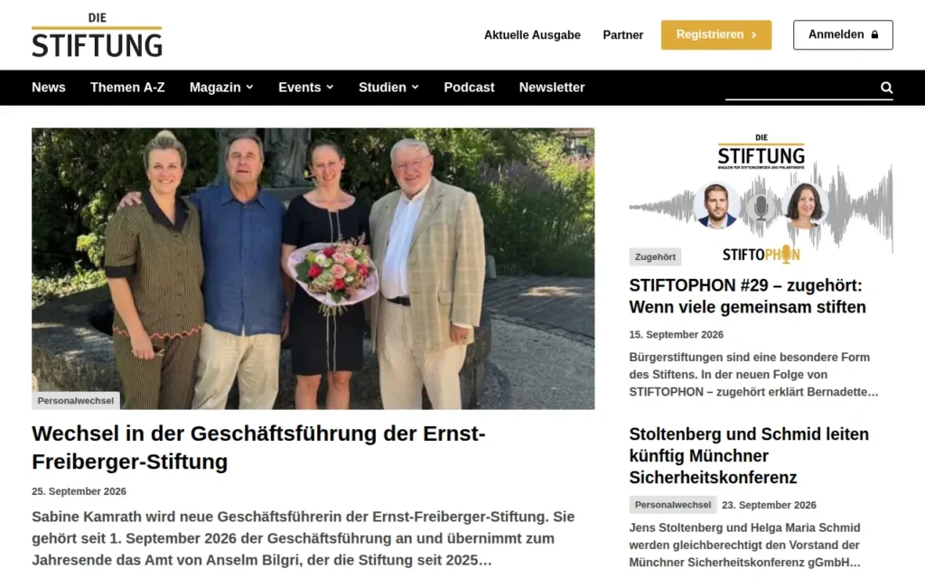 Startseite von DIE STIFTUNG