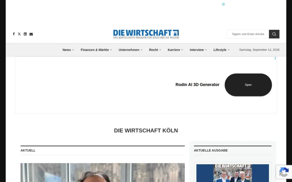 Startseite von DIE WIRTSCHAFT KÖLN