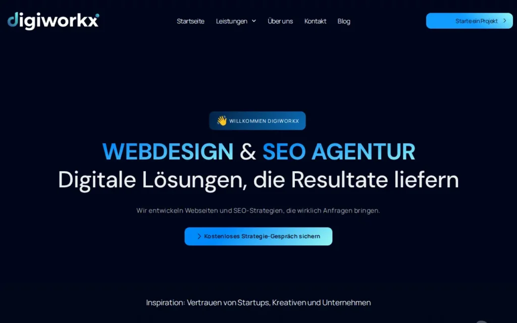 Startseite von Digi WorkX