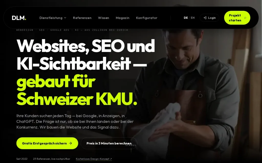 Startseite von DLM Digital