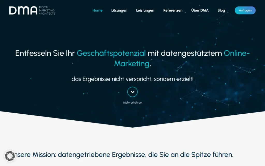 Startseite von DMA Digital Marketing Architects