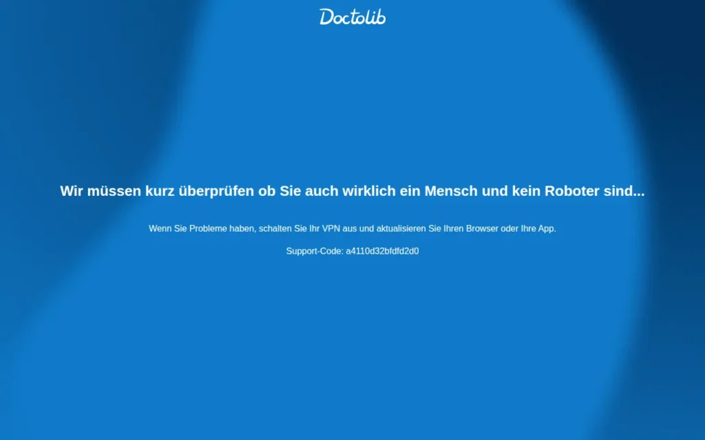 Startseite von Doctolib