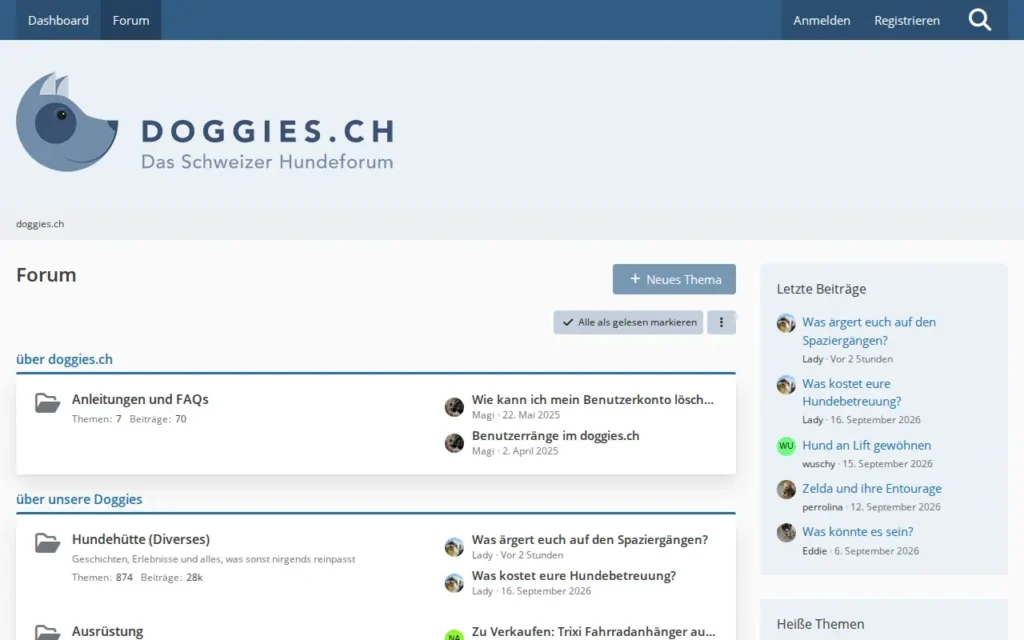 Startseite von doggies.ch