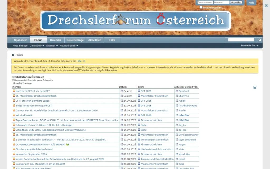 Startseite von Drechslerforum Österreich