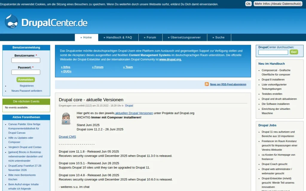 Startseite von Drupal Center