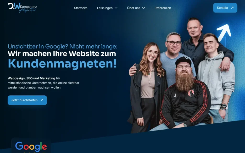 Startseite von D&W Kompetenz-Agentur GbR