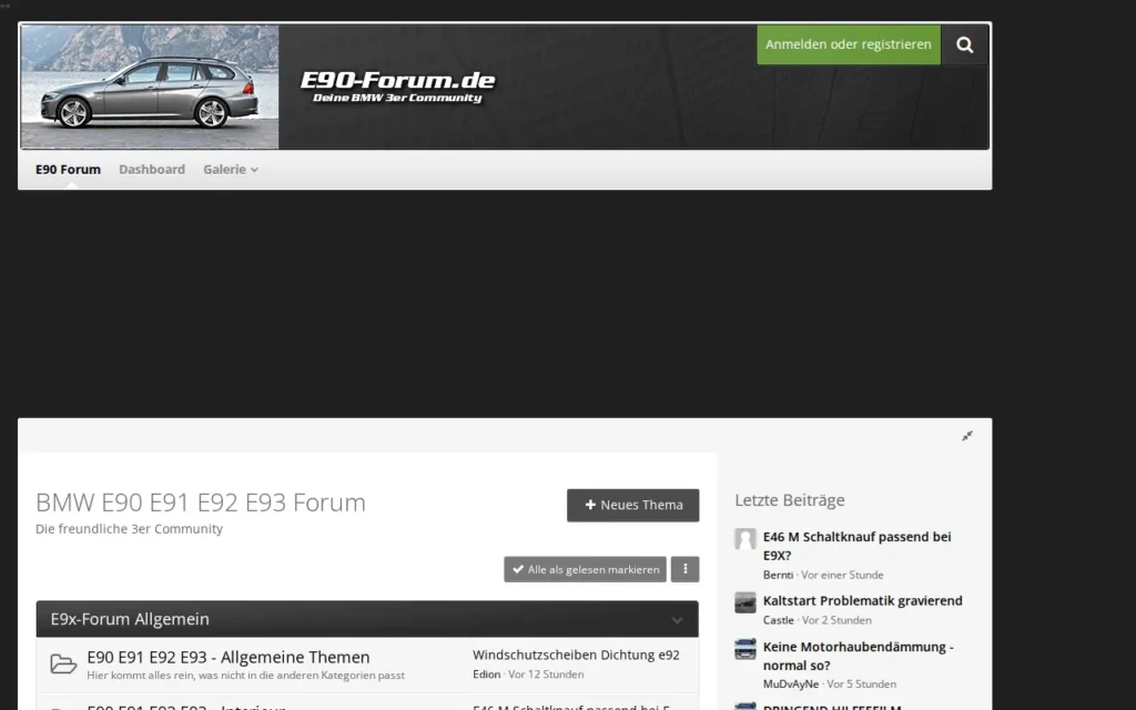 Startseite von BMW E90 Forum