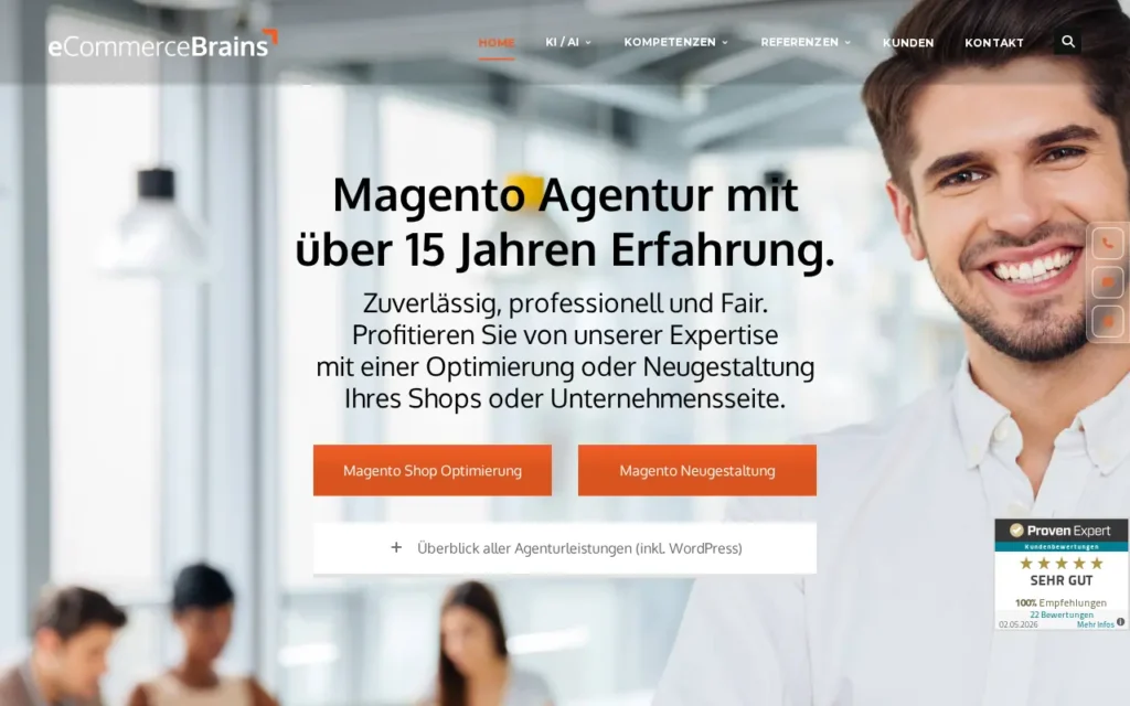 Startseite von eCommerceBrains UG (haftungsbeschränkt)