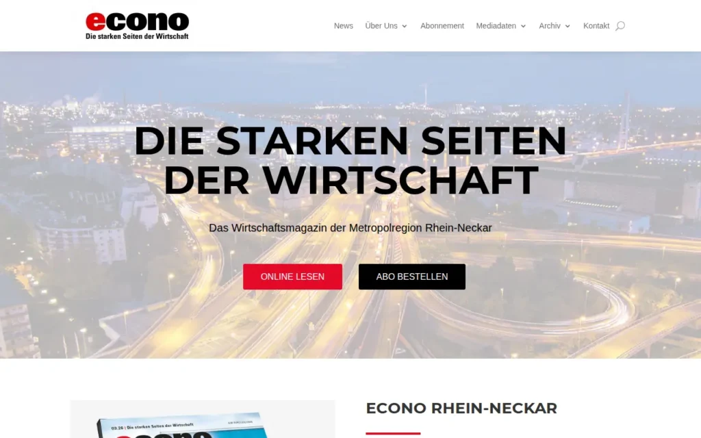 Startseite von econo Rhein-Neckar