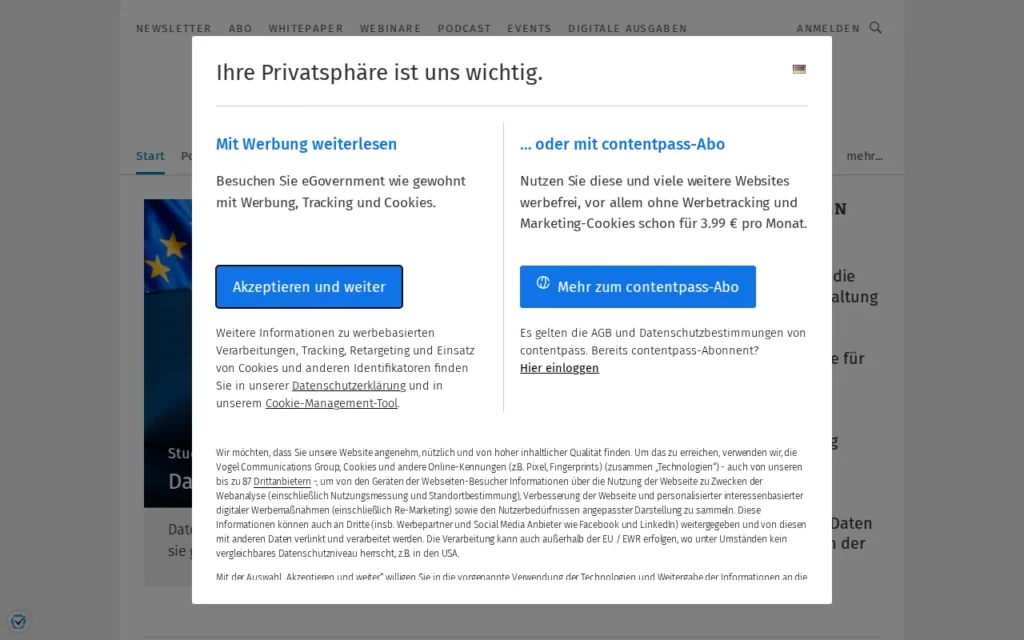 Startseite von eGovernment (eGovernment Computing)
