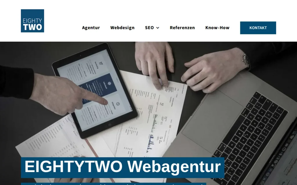 Startseite von EIGHTYTWO Webagentur GmbH