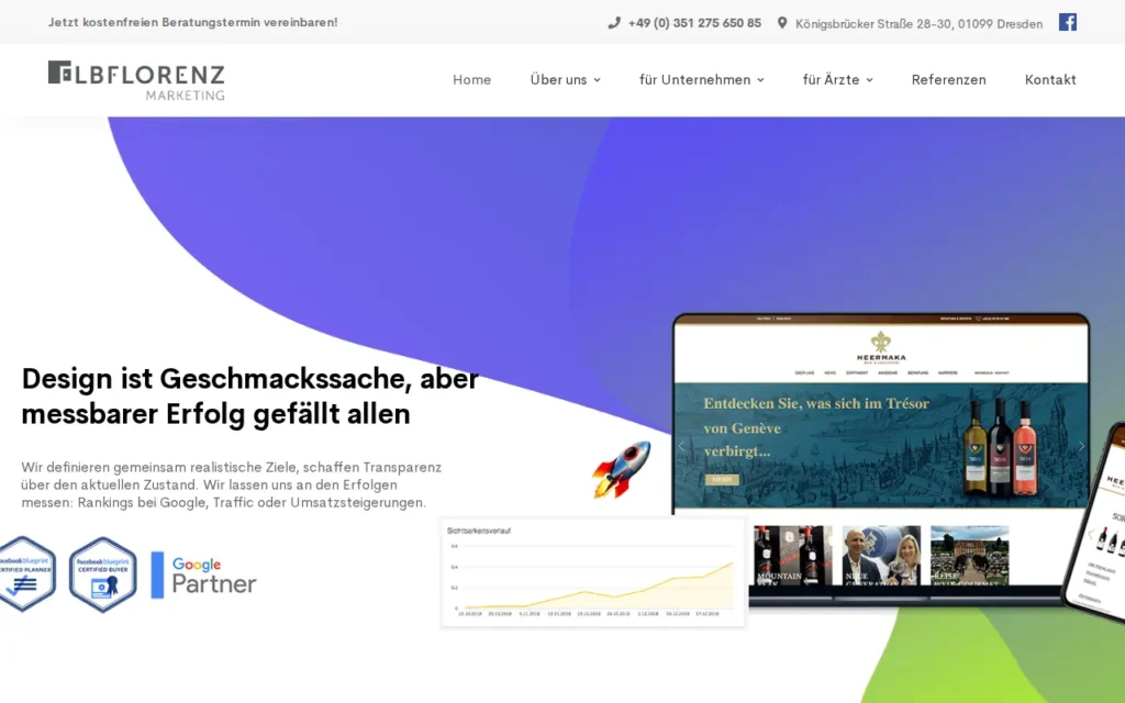 Startseite von Elbflorenz Marketing