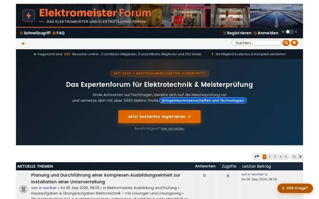 Startseite von Elektromeister Elektriker Forum