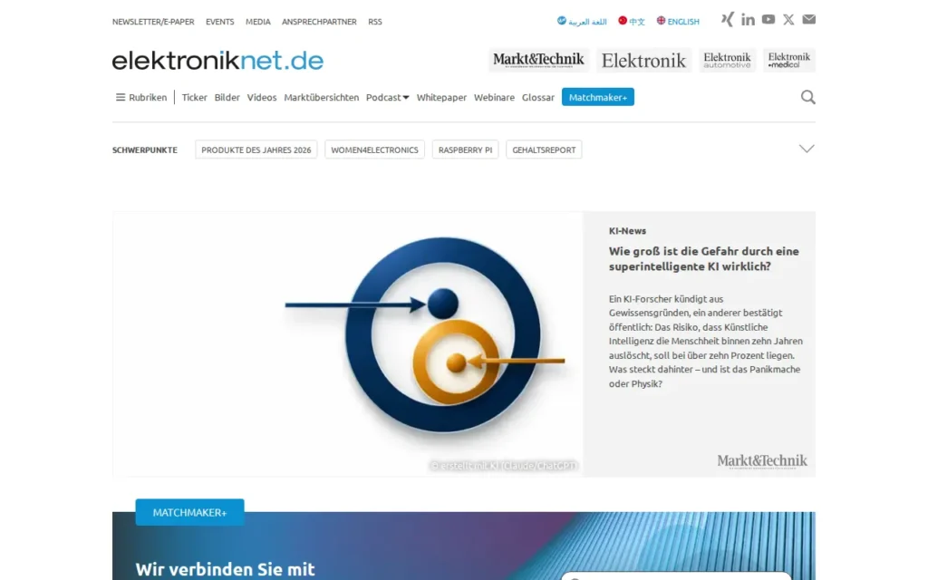 Startseite von elektroniknet.de