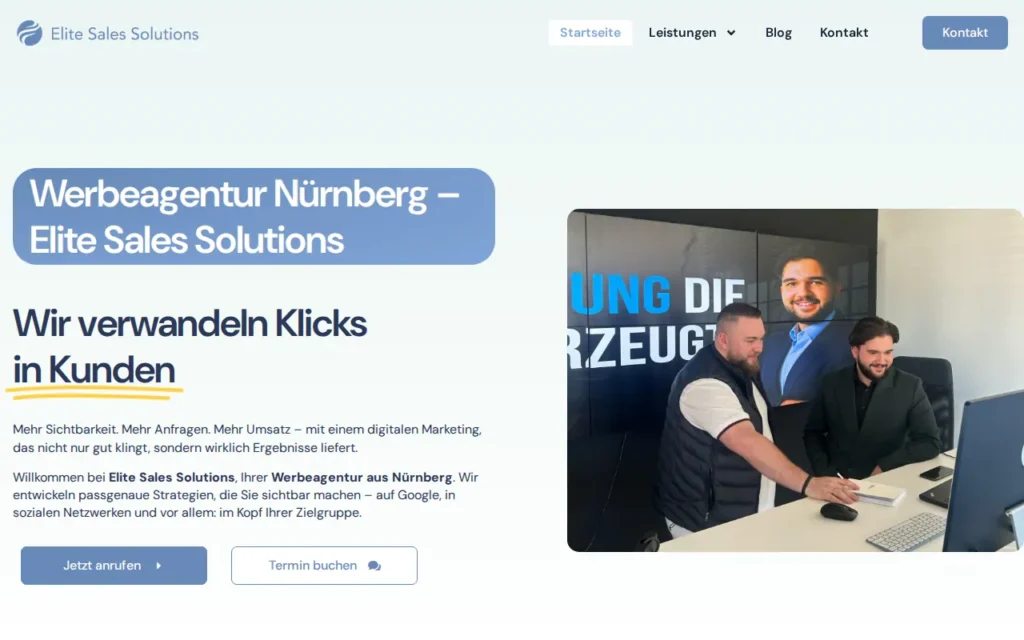 Startseite von Elite Sales Solutions