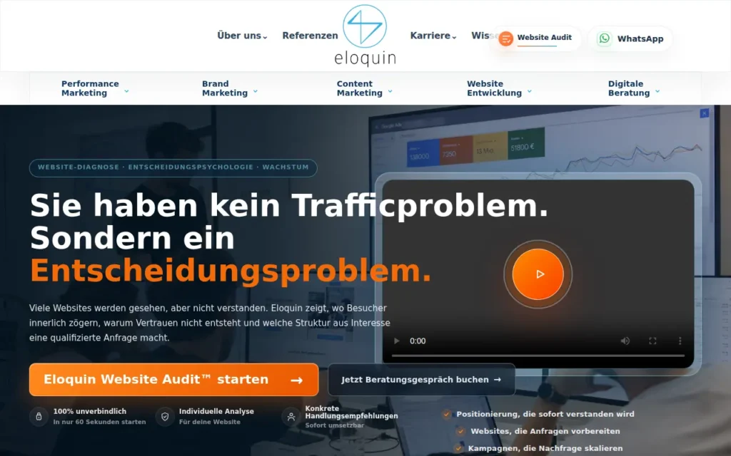 Startseite von Eloquin Agentur