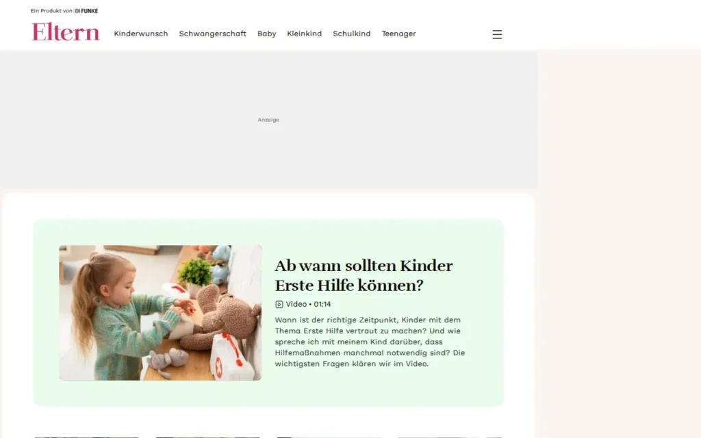 Startseite von ELTERN
