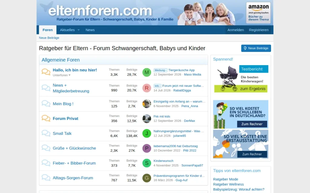 Startseite von Elternforen.com