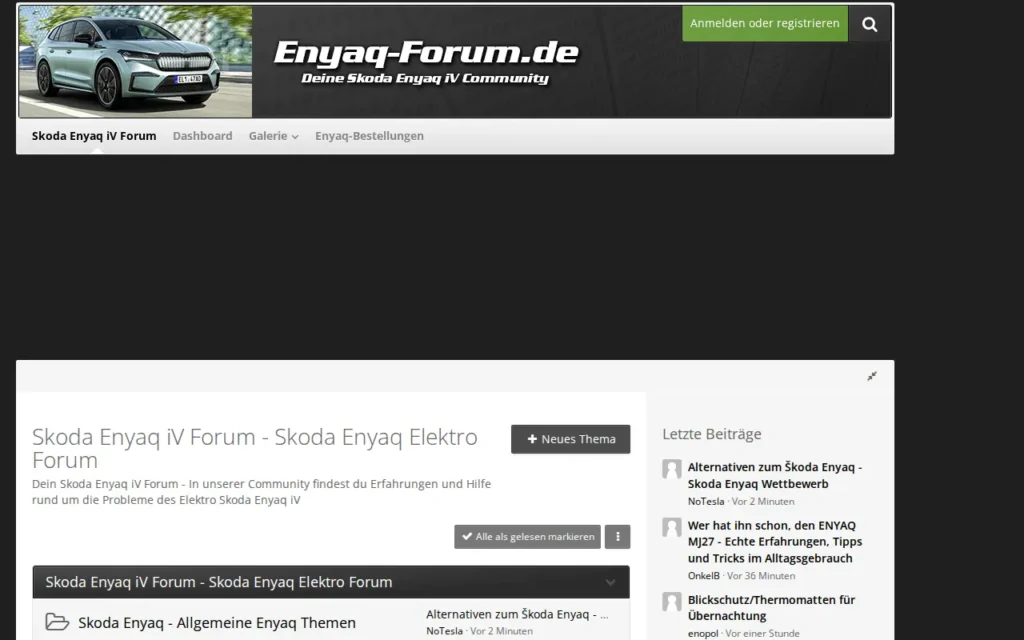 Startseite von Skoda Enyaq Forum