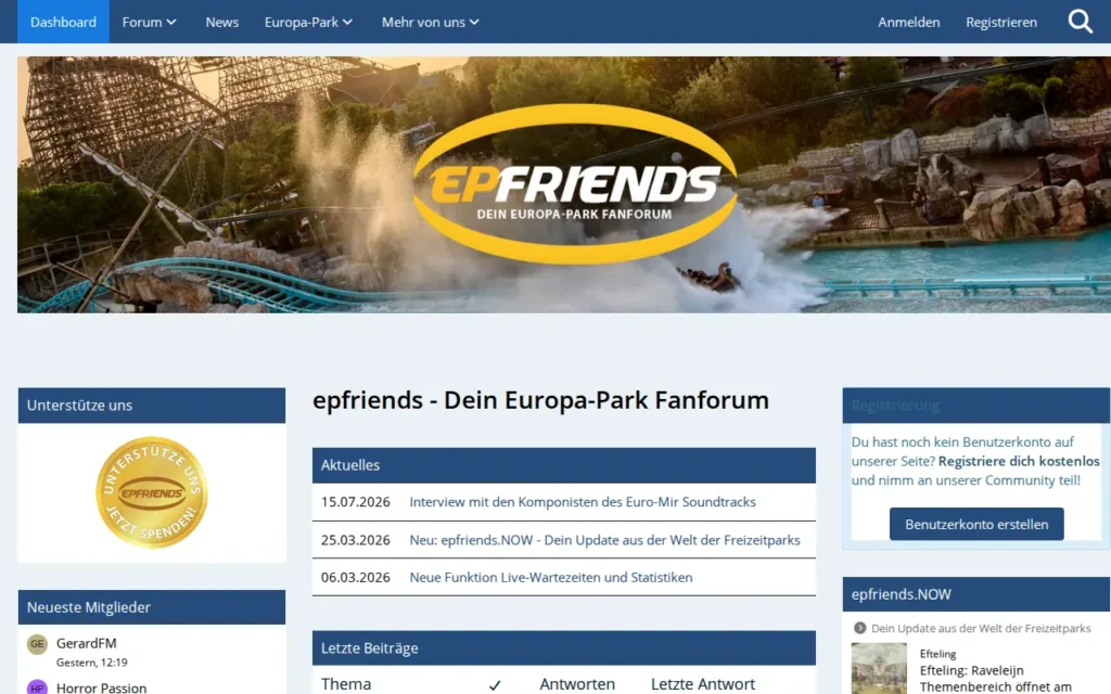 Startseite von epfriends – Europa-Park Fanforum