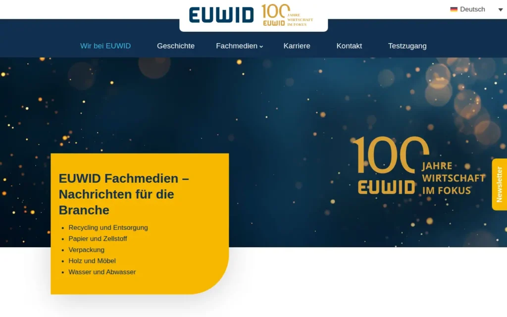 Startseite von EUWID