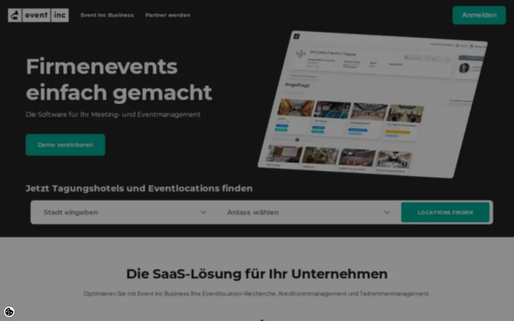 Startseite von Event Inc