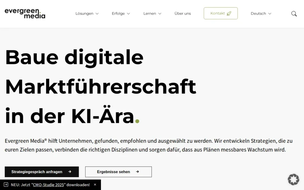 Startseite von Evergreen Media AR GmbH