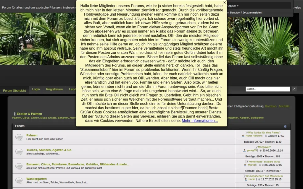 Startseite von Exoten & Palmen
