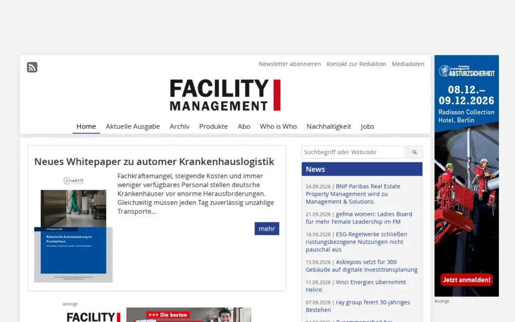 Startseite von FACILITY MANAGEMENT