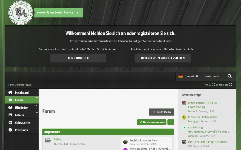 Startseite von Fendt Oldtimer Forum