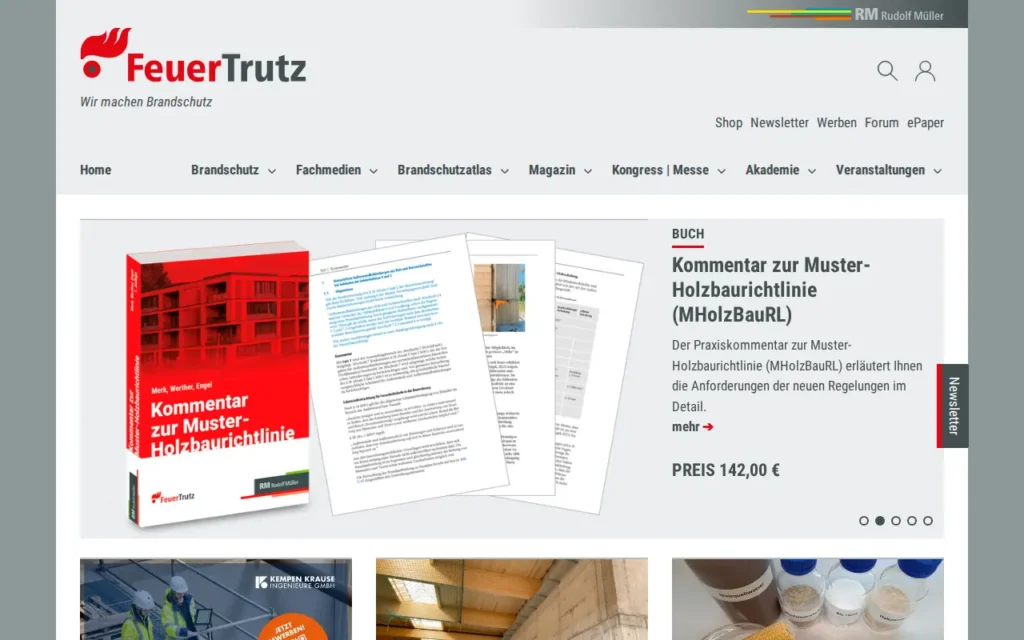 Startseite von FeuerTrutz Magazin