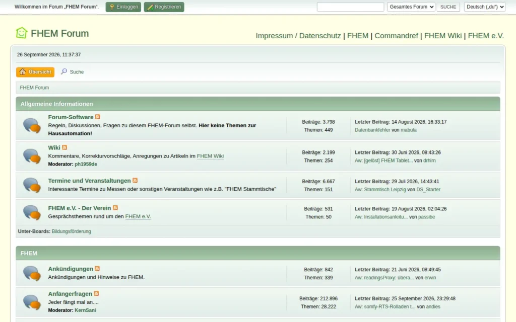 Startseite von FHEM Forum