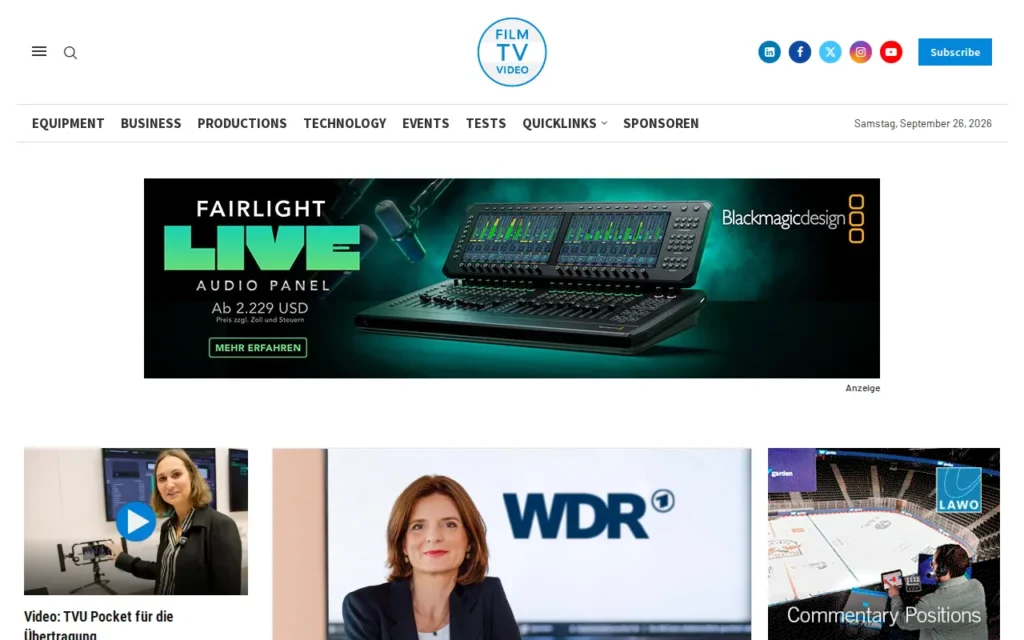 Startseite von film-tv-video.de
