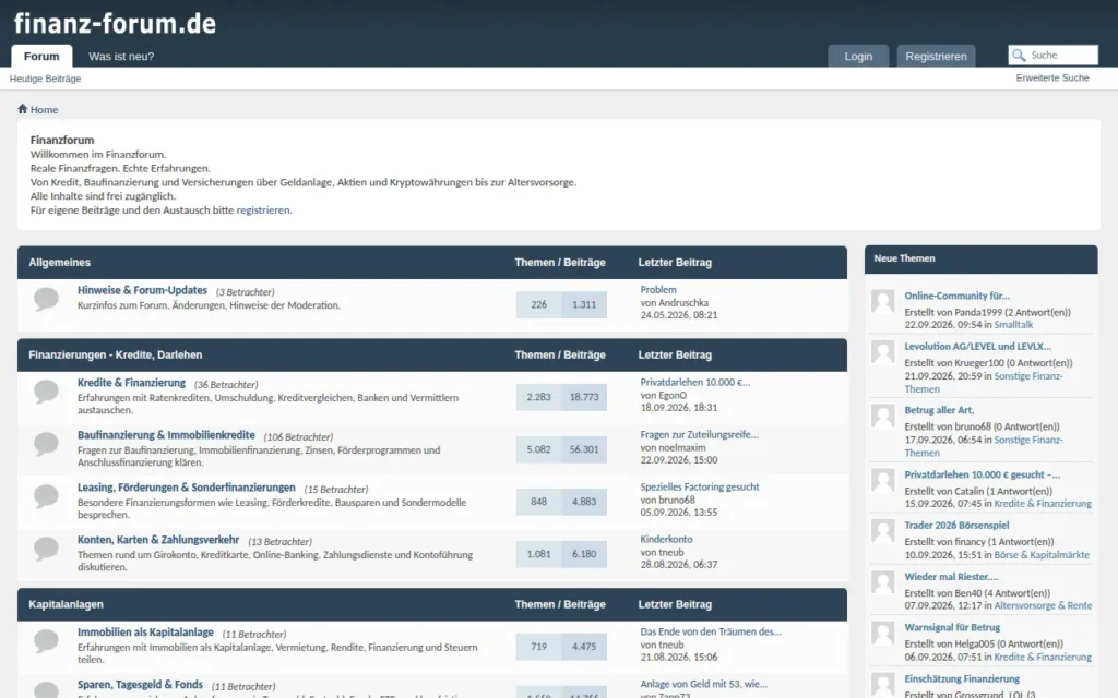 Startseite von Finanzforum (finanz-forum.de)