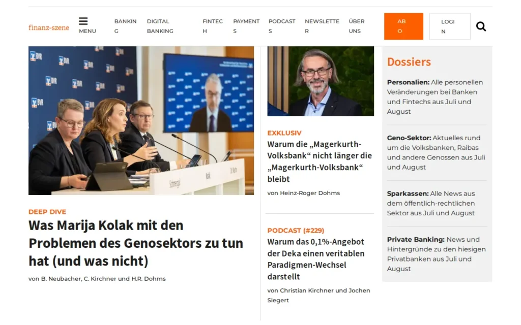 Startseite von Finanz-Szene