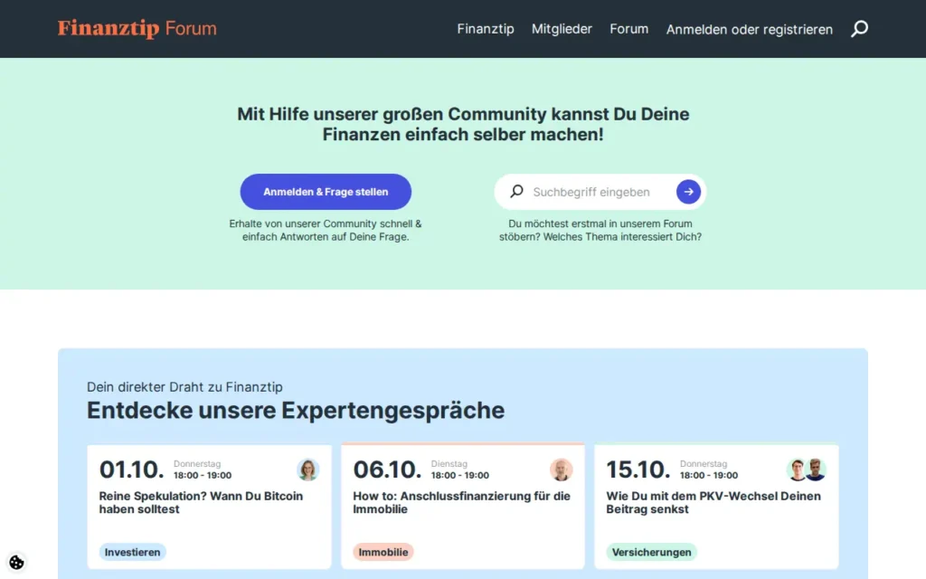 Startseite von Finanztip Forum