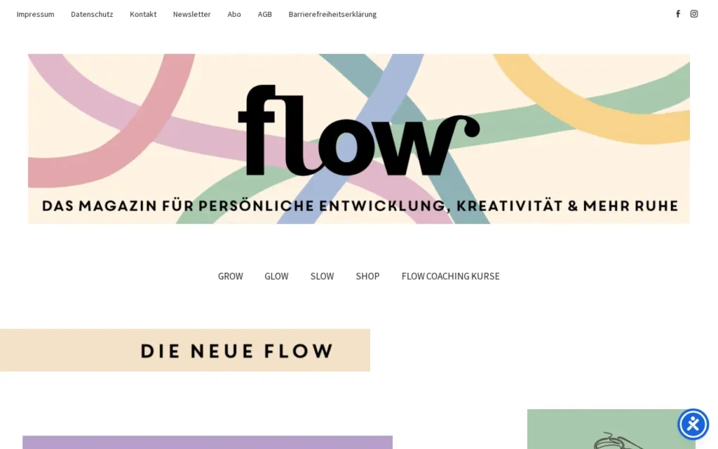 Startseite von Flow