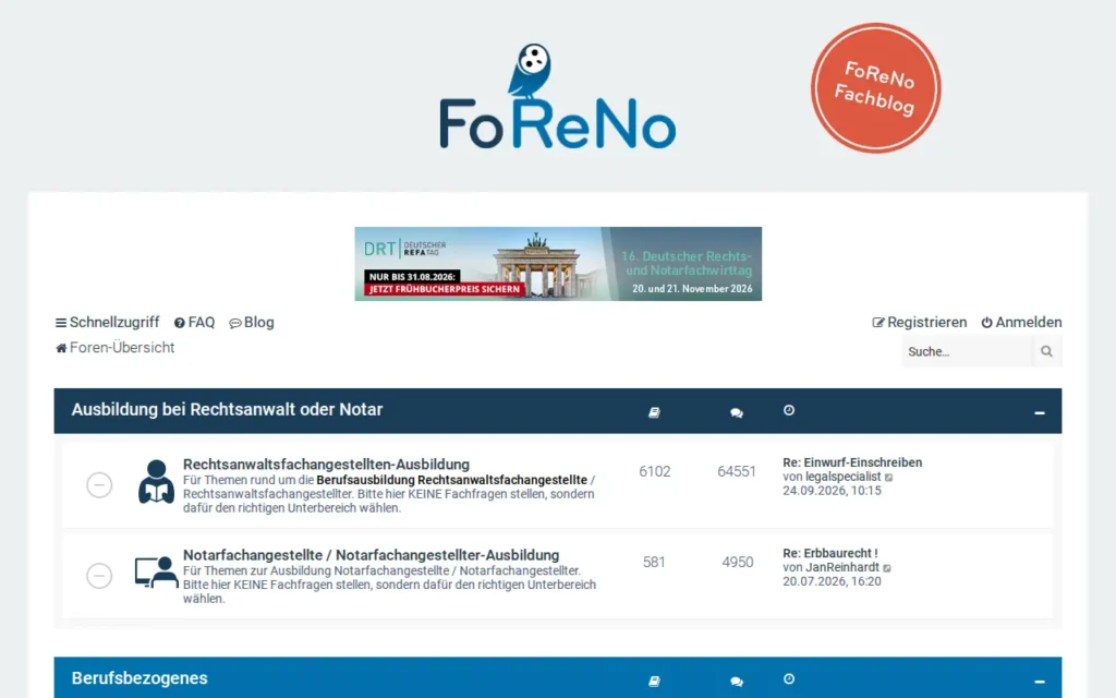 Startseite von FoReNo.de