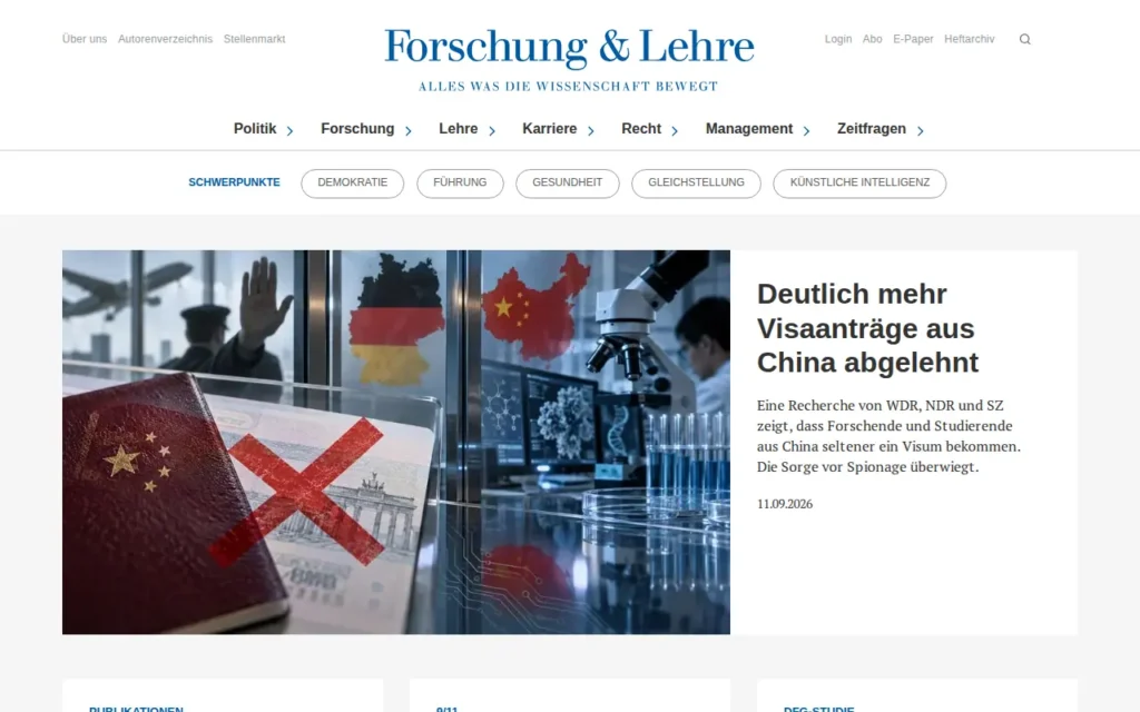 Startseite von Forschung & Lehre