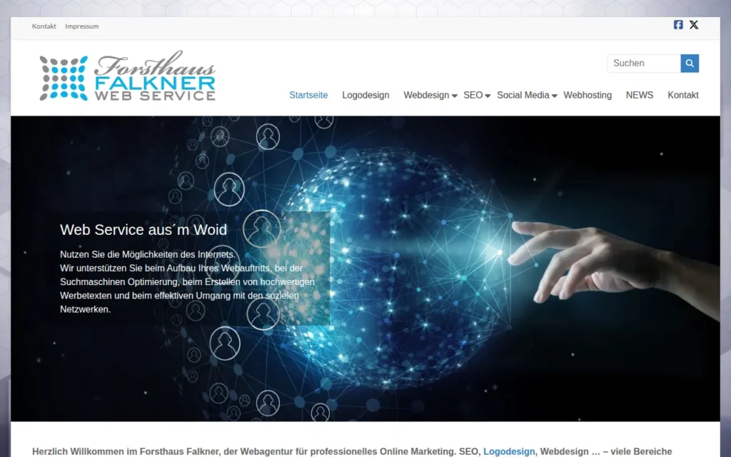 Startseite von Forsthaus Falkner – Web Service