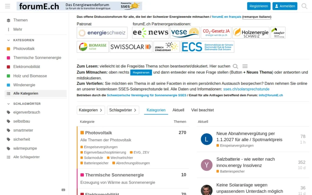 Startseite von forumE