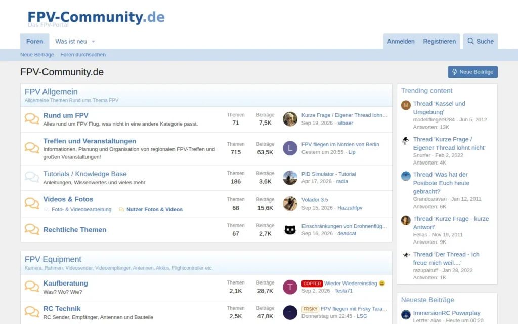 Startseite von FPV-Community.de