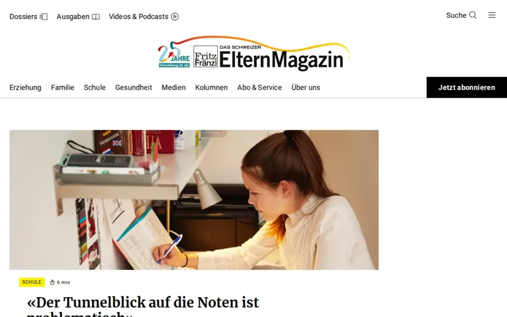 Startseite von Fritz+Fränzi – Das Schweizer ElternMagazin