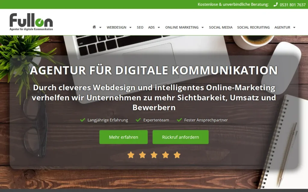 Startseite von Full On GmbH & Co. KG