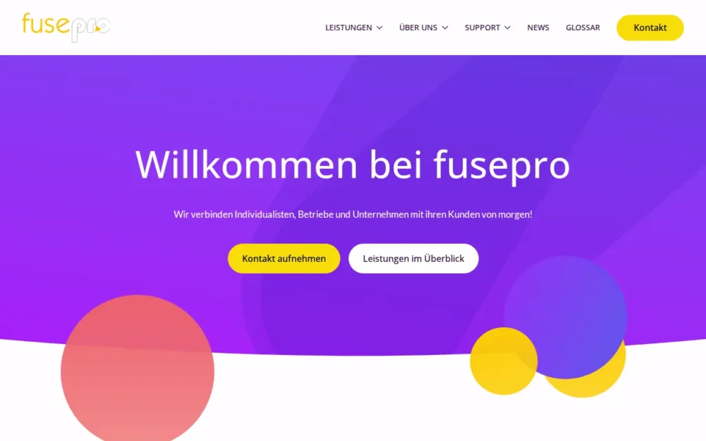 Startseite von fusePRO Online Marketing